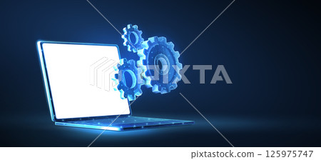 Computer technical support icon. Software tools, system administrator, remote access. Computer technical support icon. Software tools, system administrator, remote access. 125975747