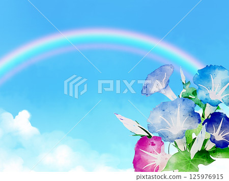 牽牛花在藍天的襯托下 125976915