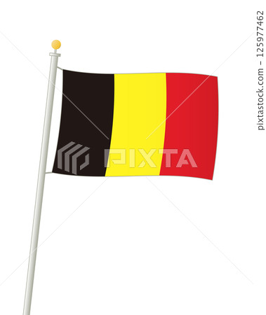揮舞著比利時王國的國旗 125977462