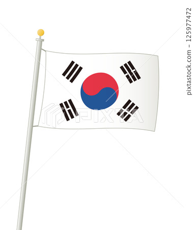 飄揚的大韓民國國旗 125977472