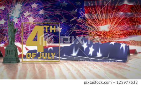 The 4TH July for Independence Day concept 3d Rendering. 125977638