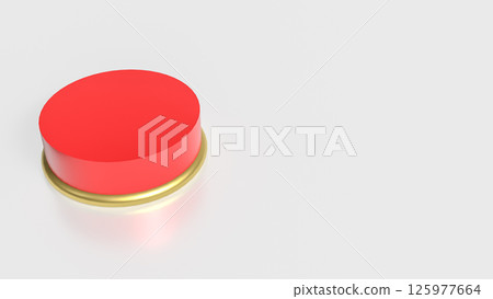 The Red button on white background image 3d rendering. The Red button on white background image 3d rendering. 125977664