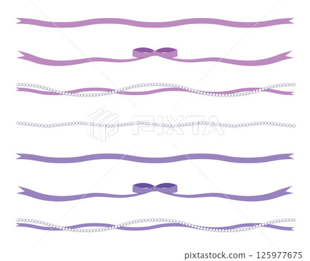 Ribbon and pearl border Ribbon and pearl border 125977675