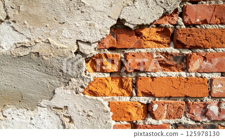 Crumbling mortar and masonry patterns of old bricks 125978130