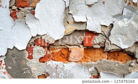 Attractive wall texture with peeling paint 125978168