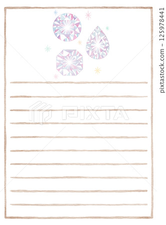 [Watercolor] Letter paper template 125978441