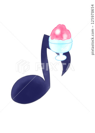 Musical note with shaved ice Musical note with shaved ice 125978654