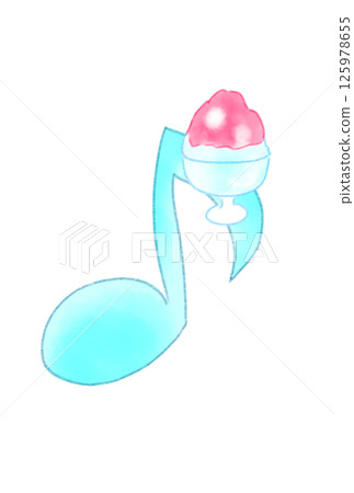 Musical note with shaved ice Musical note with shaved ice 125978655