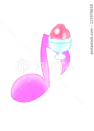Musical note with shaved ice Musical note with shaved ice 125978659