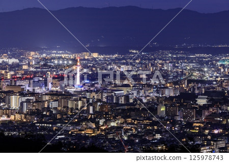 [Top 100 Night Views] Kyoto city night view from Shogunzuka, Kyoto Prefecture 125978743