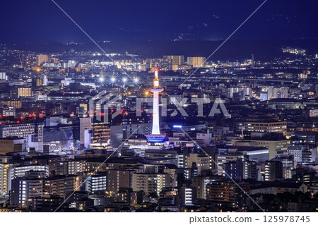 [Top 100 Night Views] Kyoto city night view from Shogunzuka, Kyoto Prefecture 125978745