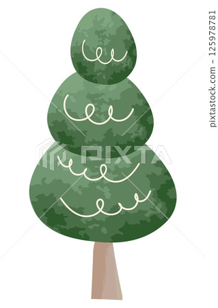 圖畫書風格的樹插圖 圖畫書風格的樹插圖 125978781