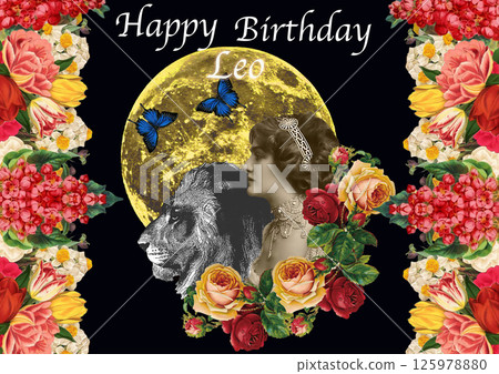 Leo vintage birthday card 125978880