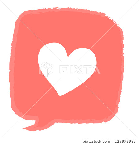 Simple heart speech bubble Like icon material 125978983
