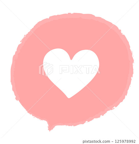 簡單的心型氣泡按讚圖示素材 簡單的心型氣泡按讚圖示素材 125978992
