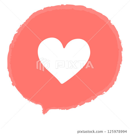 簡單的心型氣泡按讚圖示素材 簡單的心型氣泡按讚圖示素材 125978994