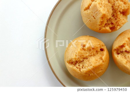 Soybean flour steamed bread seen from above Soybean flour steamed bread seen from above 125979450