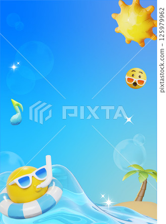 Blue background summer event template image 125979962