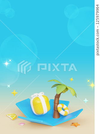 Blue background summer event template image 125979964