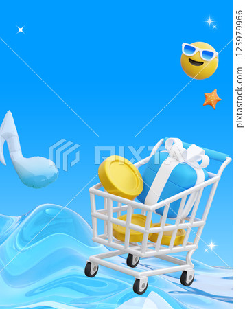 Blue background summer event template image 125979966