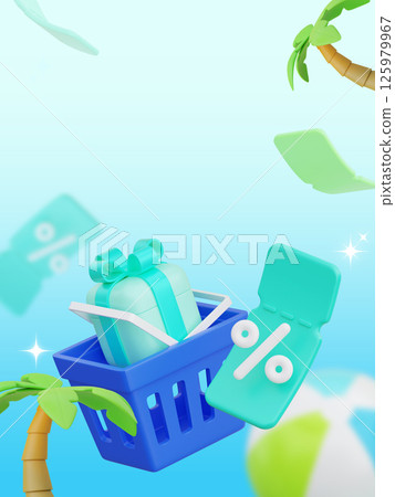 Blue background summer event template image 125979967