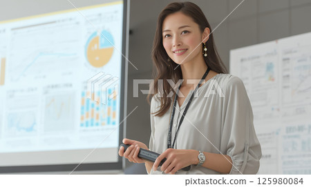 做演示的女商人 125980084