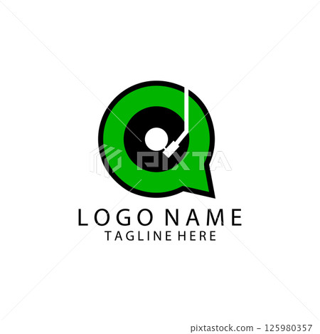 records chat logo design vector records chat logo design vector 125980357