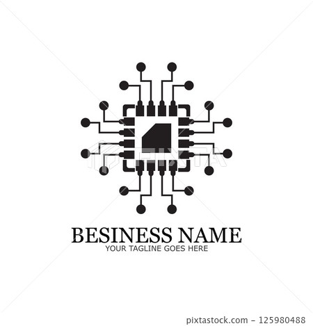 CPU processor line vector icon for websites and mobile flat design ,mini cpu icon flat style,mobile cpu vector,phone cpu illustration,basic cpu icon-vector 125980488