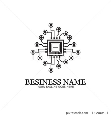 CPU processor line vector icon for websites and mobile flat design ,mini cpu icon flat style,mobile cpu vector,phone cpu illustration,basic cpu icon-vector 125980491