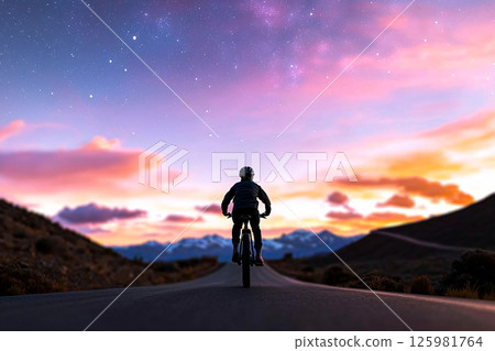 Teen rides endlessly beneath the stars adolescence, freedom and self discovery unfold 125981764