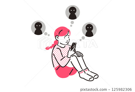 Person: Girl suffering from SNS bullying Person: Girl suffering from SNS bullying 125982306