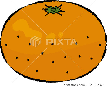 Tangerines (with line drawing) 125982323
