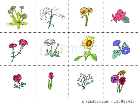 Basic flower set (color) 125982435
