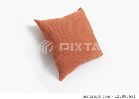 Colorful pillows isolated on a white, close up 125983681