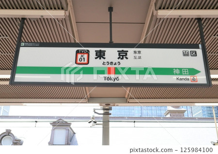車站標誌 東京車站 中央快速線 車站標誌 東京車站 中央快速線 125984100