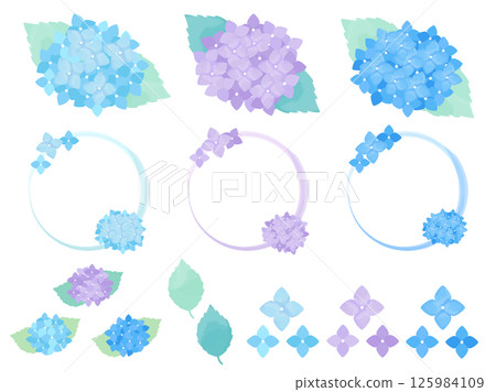 水彩繡球花插圖 水彩繡球花插圖 125984109