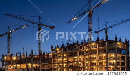 Construction Site at Night 125985055