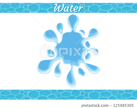 濺起藍色水花的插圖 125985305