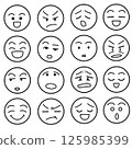 Simple facial expression icon set 125985399