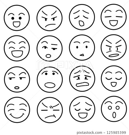 Simple facial expression icon set 125985399