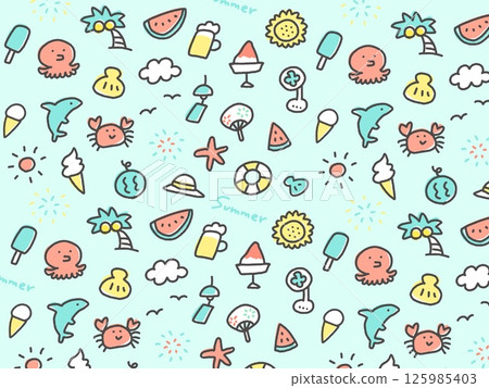 A loose and cute summer image background illustration 125985403