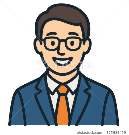 戴眼鏡的商人的插圖 125985459