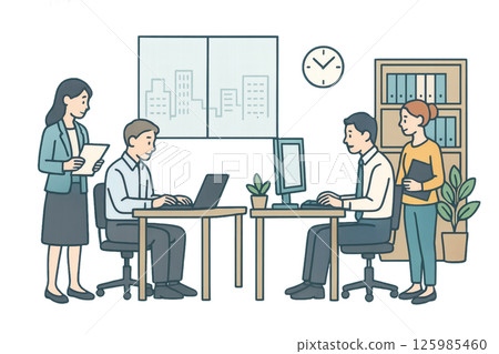 在辦公室工作的上班族 125985460