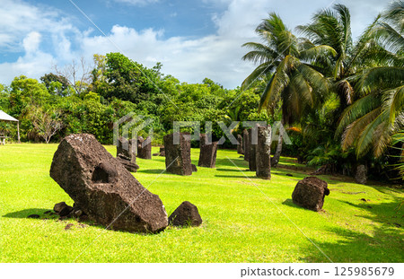 Stone Monoliths of Badrulchau on Babeldaop Island in Palau, Micronesia in Oceania Stone Monoliths of Badrulchau on Babeldaop Island in Palau, Micronesia in Oceania 125985679