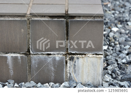 Efflorescence on entrance tiles 125985691
