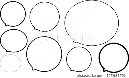 Round, simple speech bubble set 125985762