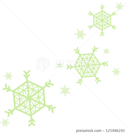綠色流行設計中的雪花插圖 125986291