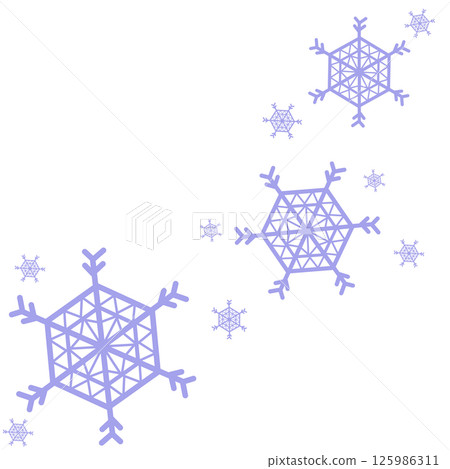 紫色流行設計雪花插圖 125986311