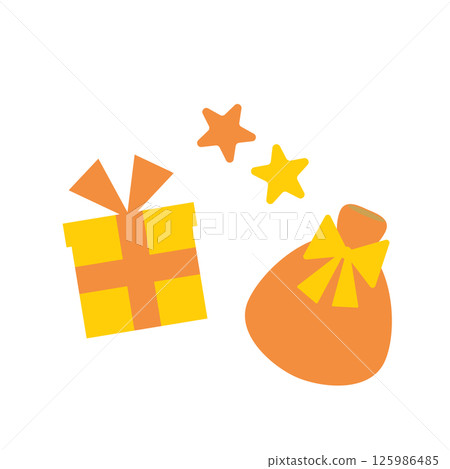 Yellow gift box 125986485