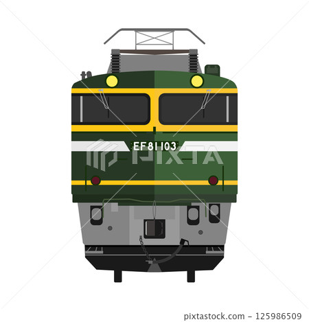Illustration of the front of the EF81 electric locomotive with Twilight special livery 125986509